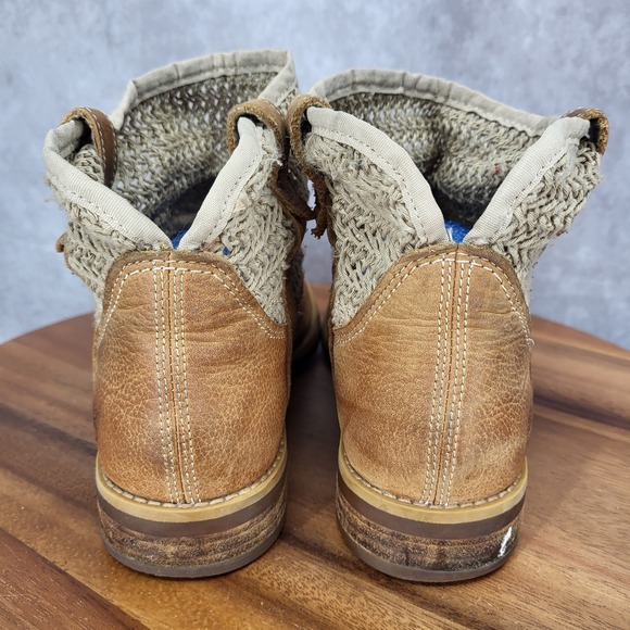 Timberland Ankle Boots Womens 7.5 Savin Hill Brown Leather Weave Pull On 4160 - Picture 8 of 13
